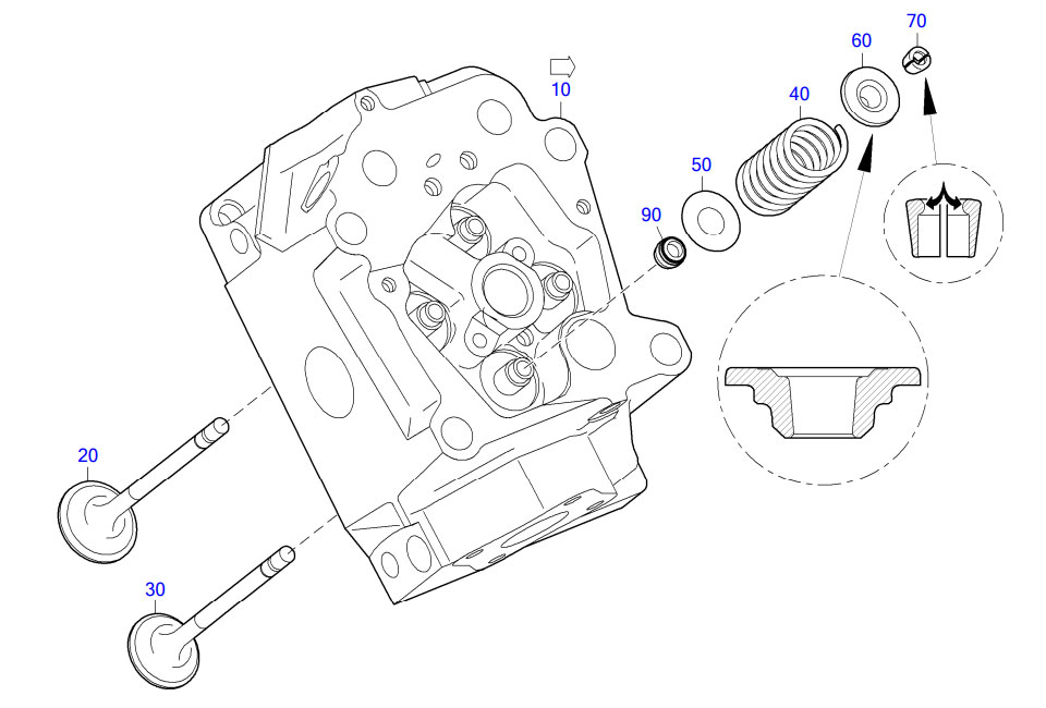 MTU 2000 CYL.HEAD-WITH-VALVES