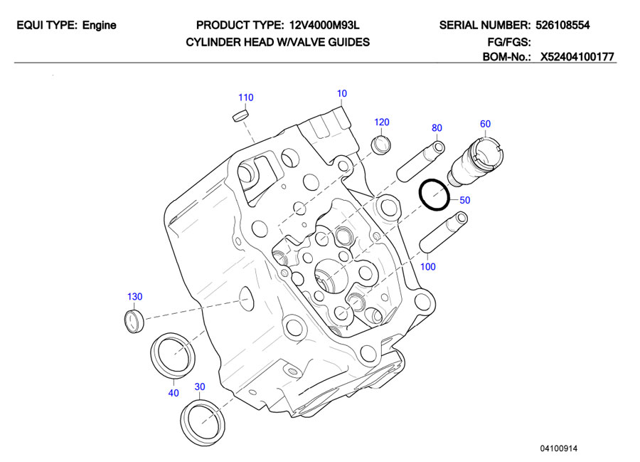 CYLINDER HEAD W/VALVE GUIDES Other components