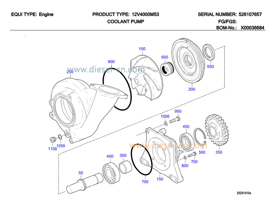PRODUCT TYPE 12V4000M53 parts X00026765