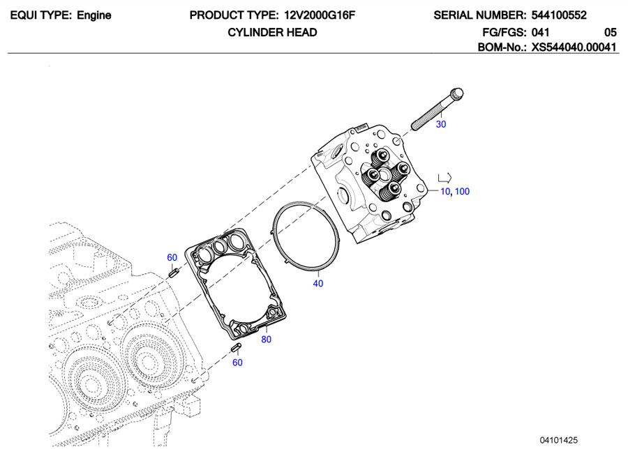 SEALING PLATE FOR CYLINDER HEAD X54404200019 other components