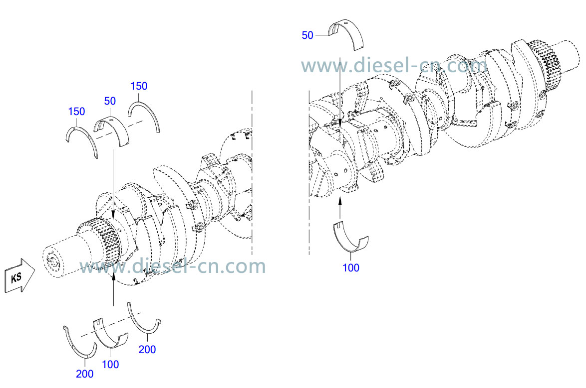 12V2000G16F MAIN BEARING