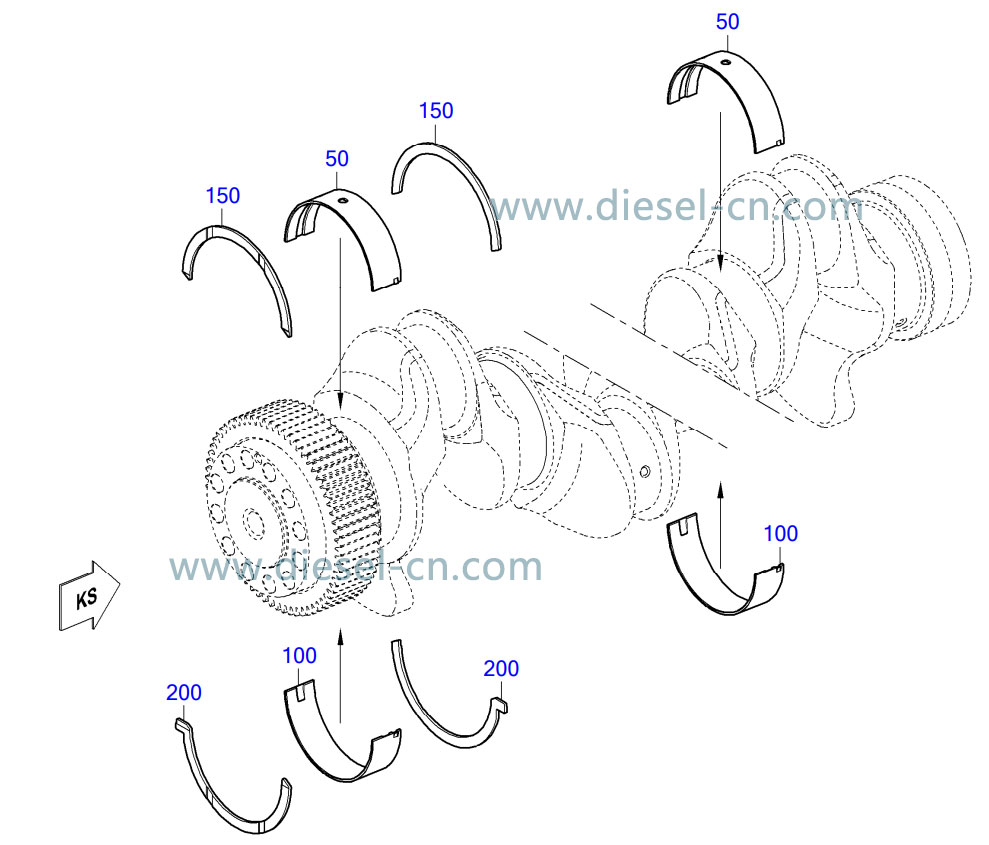 CRANKSHAFT BEARING MTU10V1600G20F