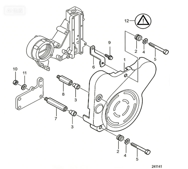 VOLVO PENTA Parts BRACKET FRONT COVER